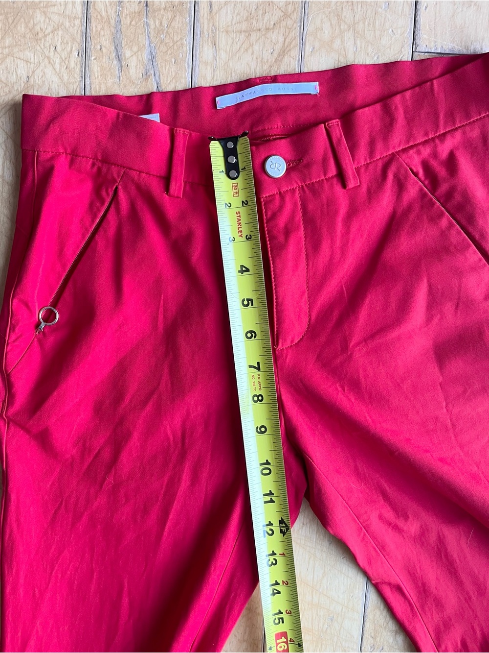 Raffaello Rossi Minimalist Red Slim-fit Pants Trousers Size 36 - Picture 11 of 11